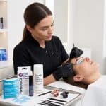 Professional lash lift treatment in salon