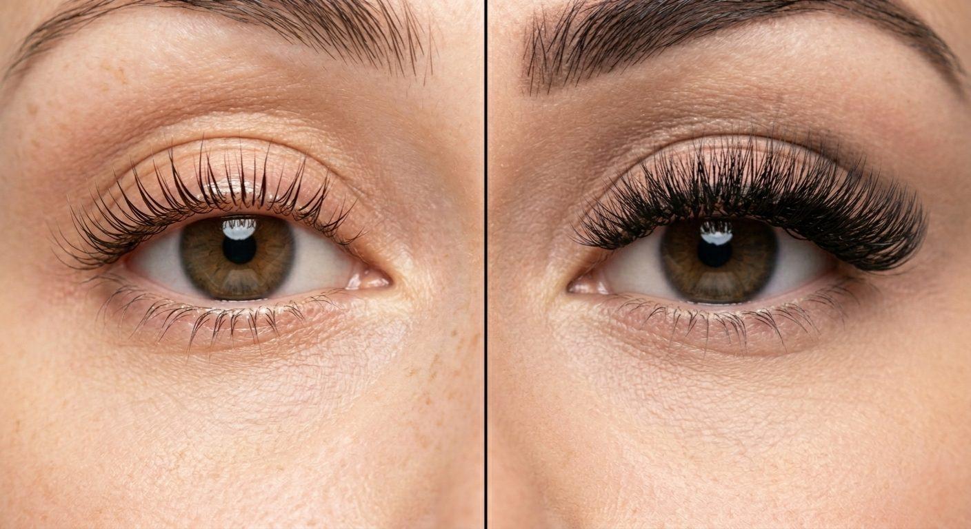 Comparison of lash lift and eyelash extensions results